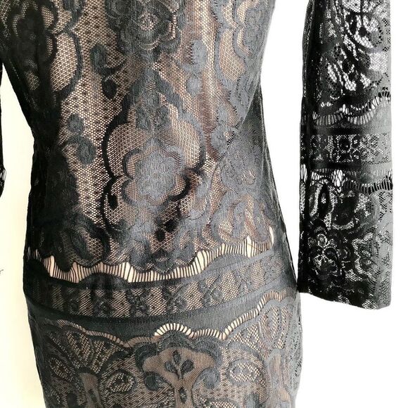 H&M Black Label Fitted Long Sleeve Lace Dress S - Picture 9 of 11